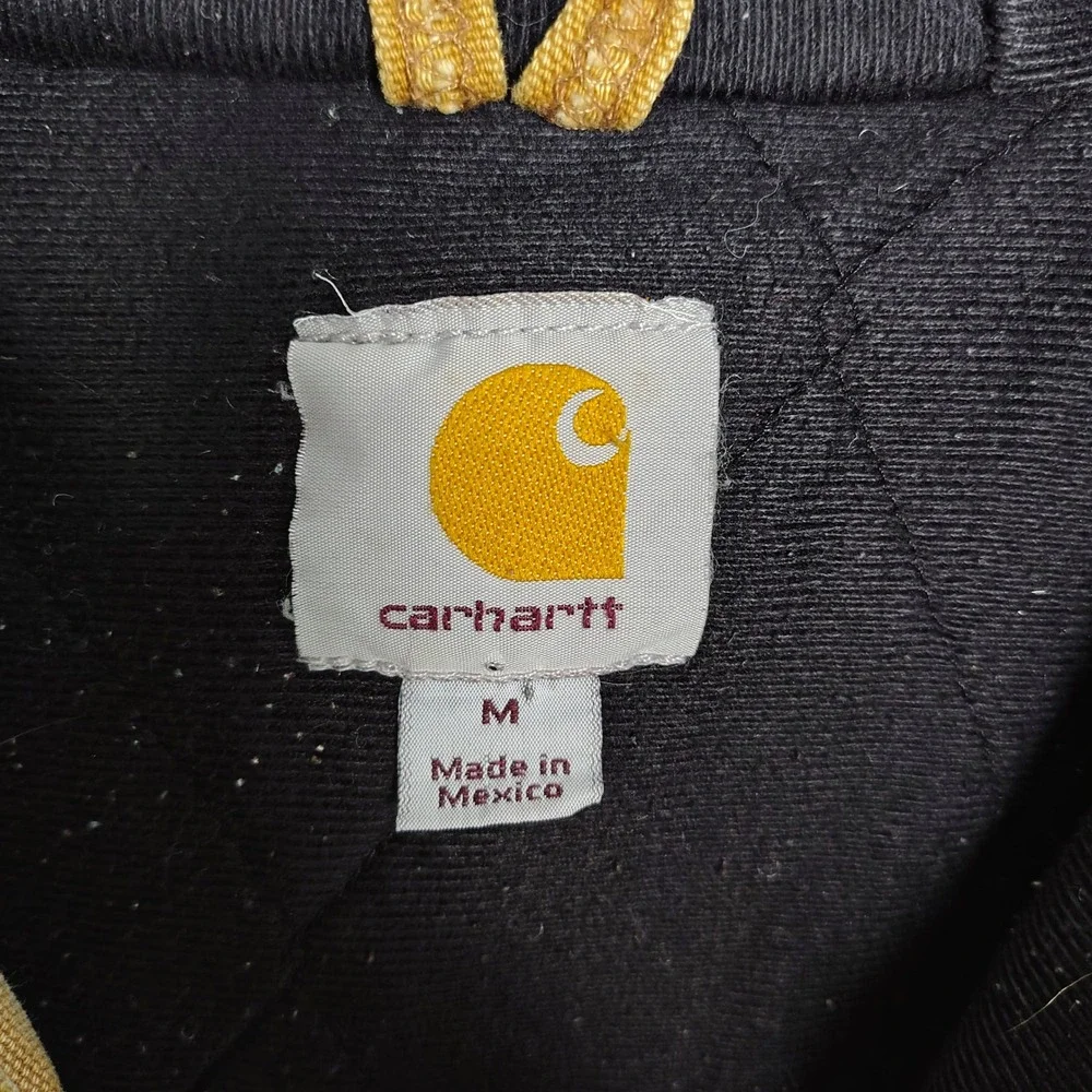 Carhartt J140 BRN Duck Active Jacket Brown Hooded Work Coat Mens Medium